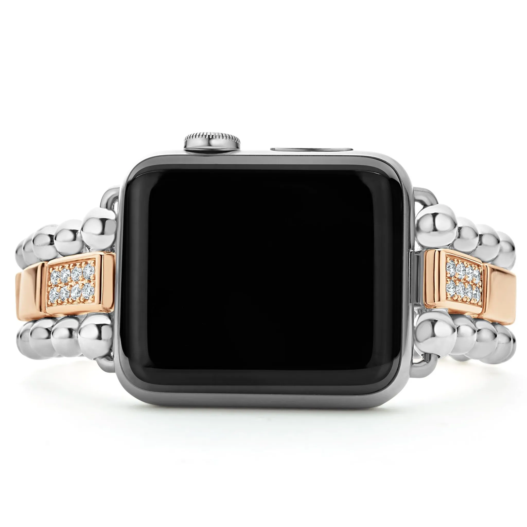 Store LAGOS 18K Rose Gold And Sterling Silver Single Diamond Watch Bracelet-38-45Mm