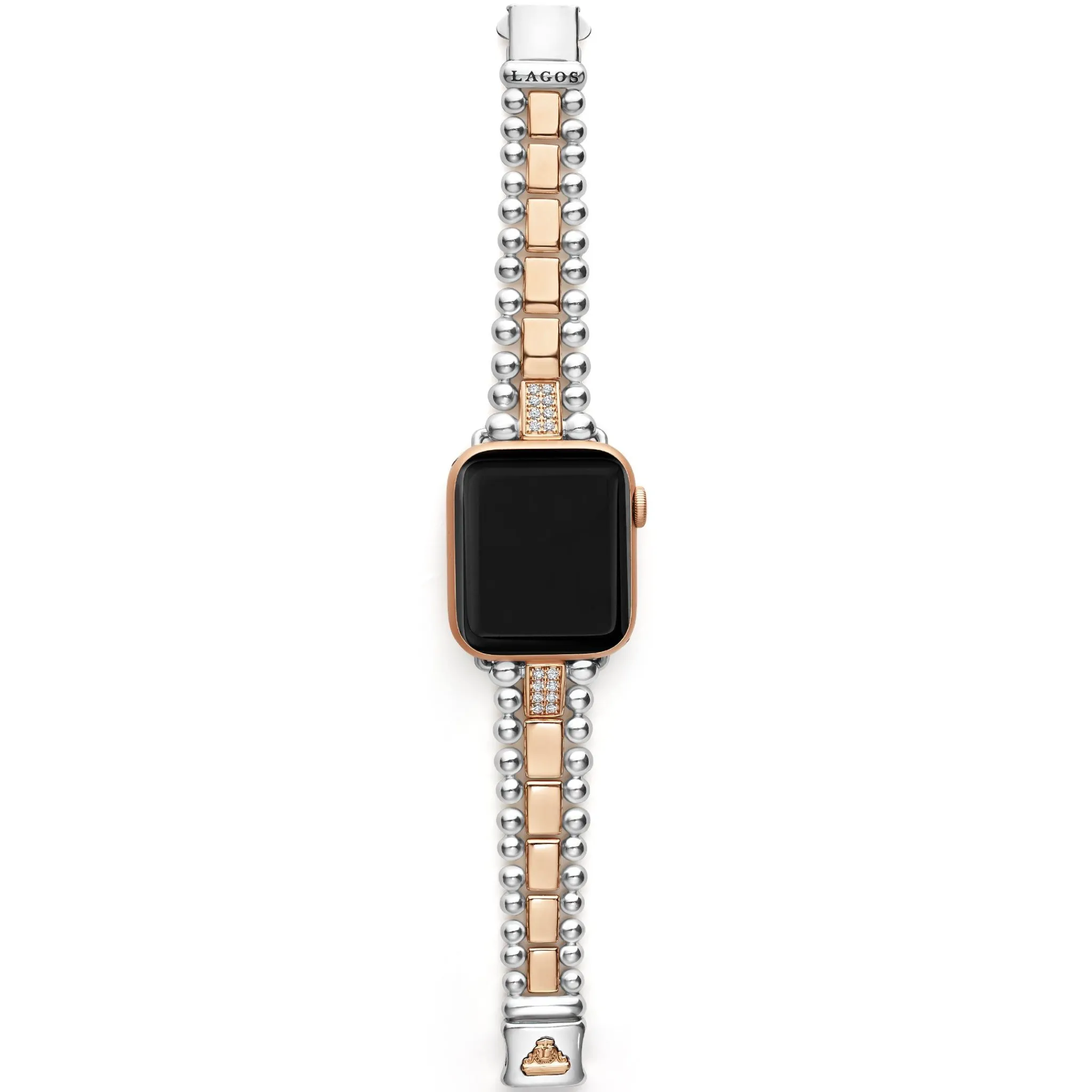 Store LAGOS 18K Rose Gold And Sterling Silver Single Diamond Watch Bracelet-38-45Mm