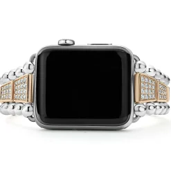 Online LAGOS 18K Rose Gold And Sterling Silver Half Diamond Watch Bracelet-42-49Mm