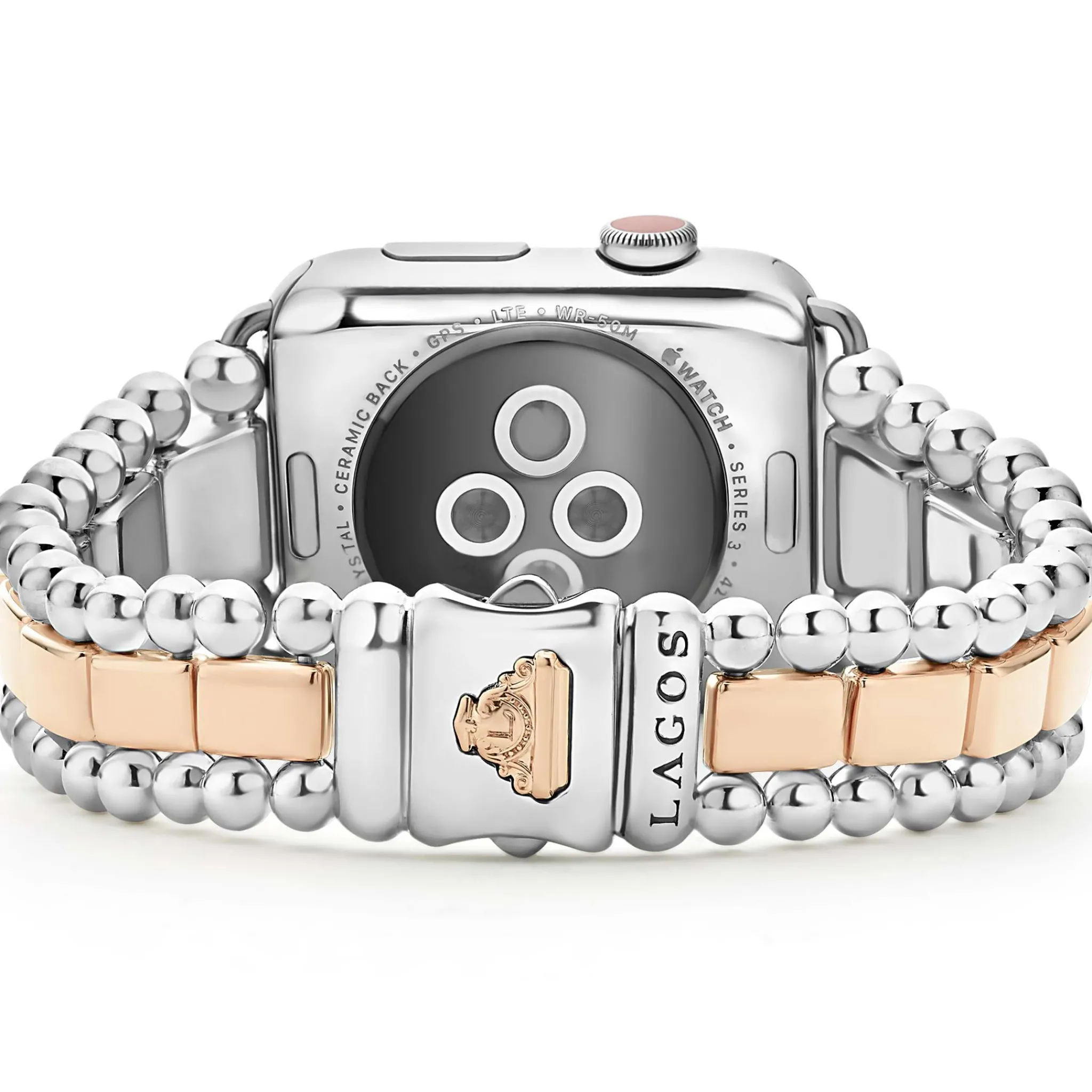 Online LAGOS 18K Rose Gold And Sterling Silver Half Diamond Watch Bracelet-42-49Mm