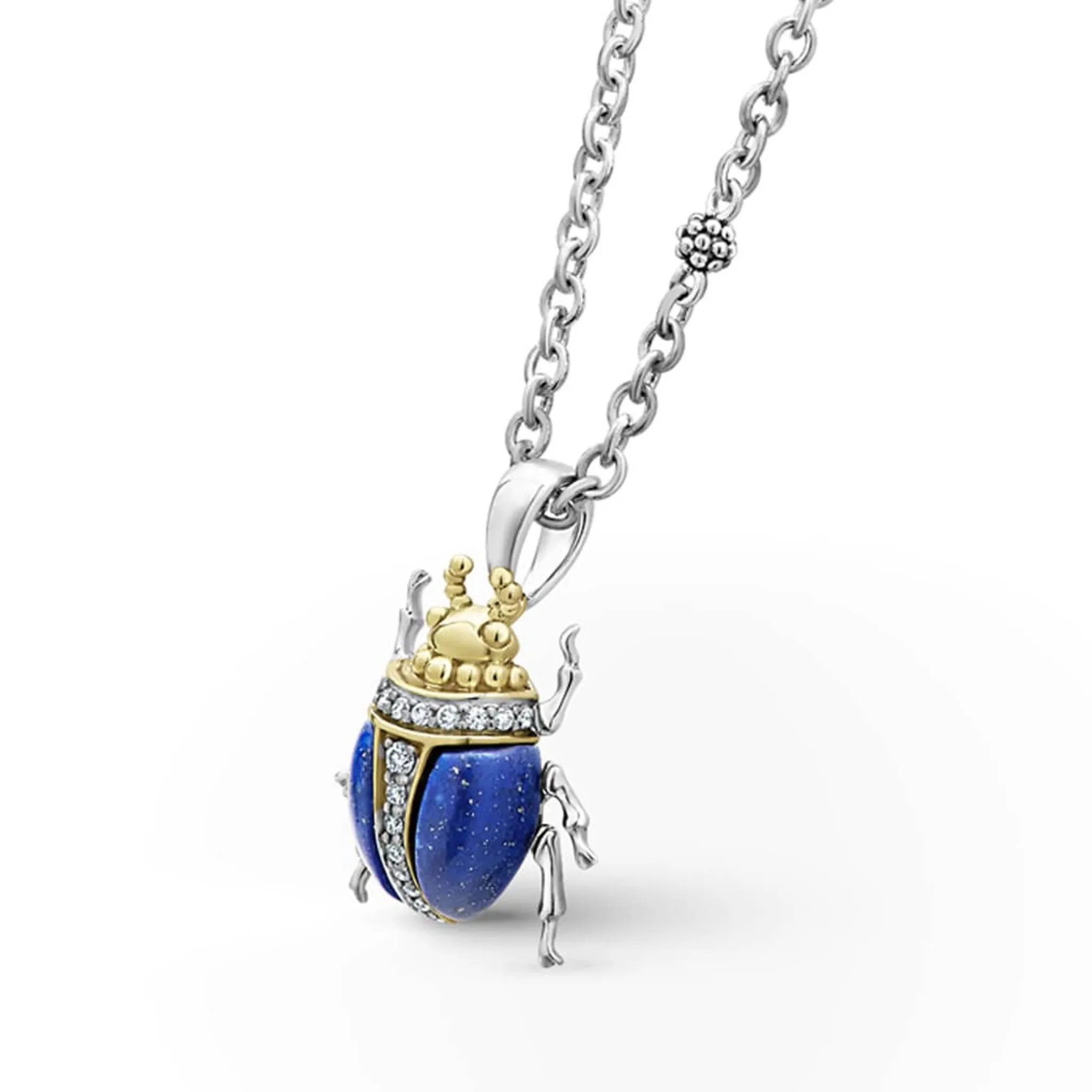 Flash Sale LAGOS Lapis Beetle Diamond Pendant Necklace