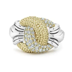 Hot LAGOS Large Caviar Diamond Knot Ring