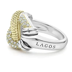 Hot LAGOS Large Caviar Diamond Knot Ring