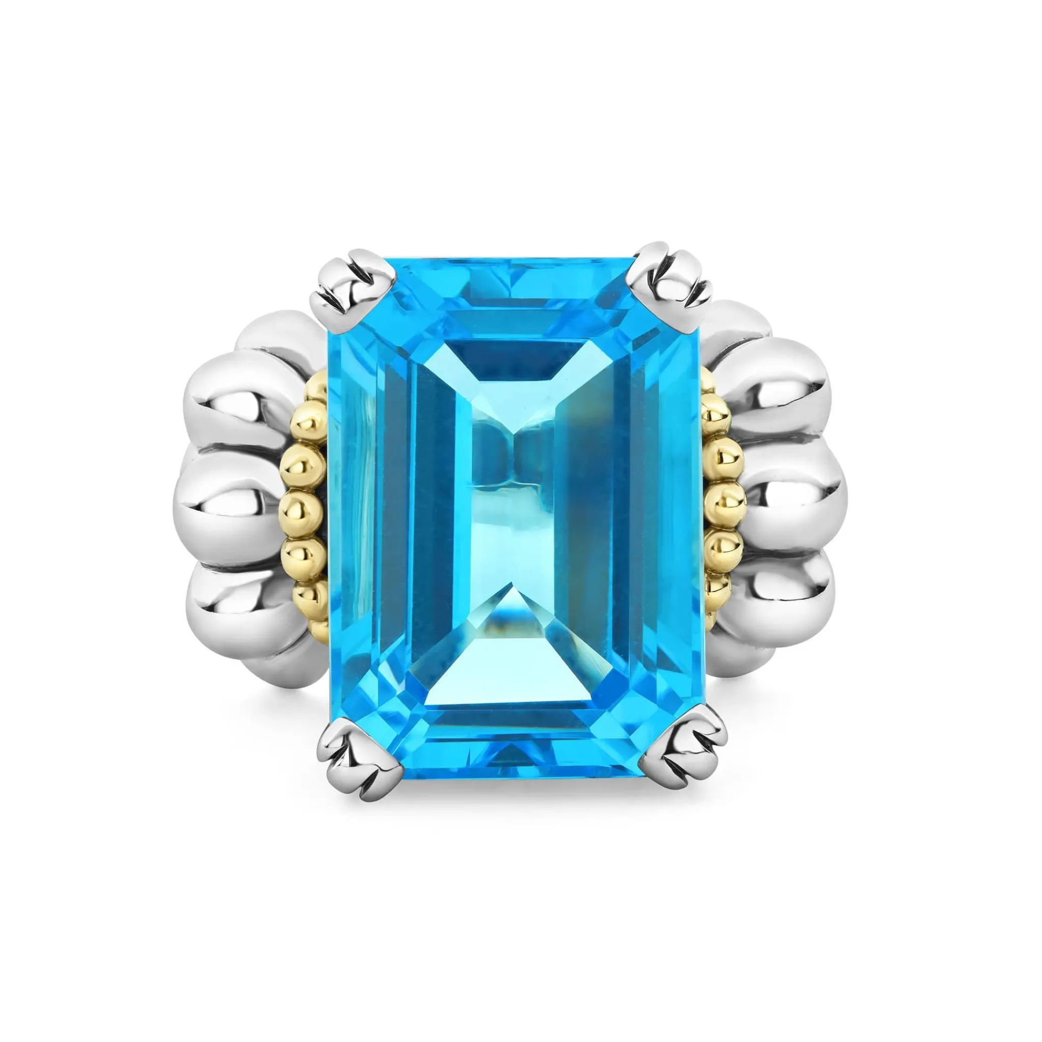 Online LAGOS Large Emerald-Cut Swiss Blue Topaz Ring