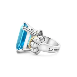 Online LAGOS Large Emerald-Cut Swiss Blue Topaz Ring