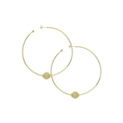 Outlet LAGOS Large 18K Gold Caviar Ball Hoop Earrings