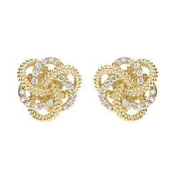 Cheap LAGOS Large 18K Gold Love Knot Diamond Earrings