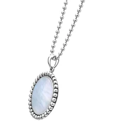 New LAGOS Large Mother Of Pearl Circle Pendant Necklace