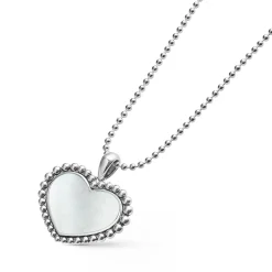New LAGOS Large Mother Of Pearl Heart Pendant Necklace