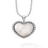 Hot LAGOS Large Mother Of Pearl Heart Pendant Necklace