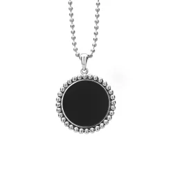 Online LAGOS Large Onyx Circle Pendant Necklace