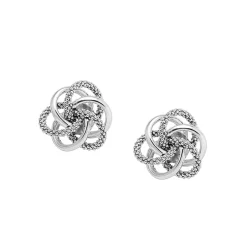 Online LAGOS Large Silver Love Knot Stud Earrings