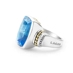 Hot LAGOS Large Swiss Blue Topaz Statement Ring