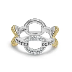 Cheap LAGOS Large Two-Tone Eternity Diamond Ring