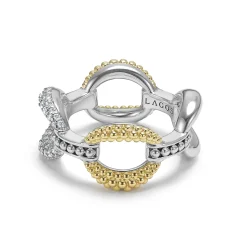 Cheap LAGOS Large Two-Tone Eternity Diamond Ring