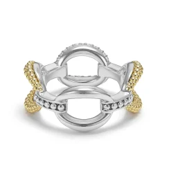 Cheap LAGOS Large Two-Tone Eternity Diamond Ring