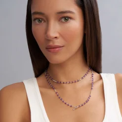 Fashion LAGOS Long Amethyst Beaded Necklace