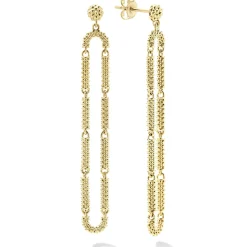 Shop LAGOS Long 18K Gold Superfine Caviar Drop Earrings
