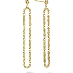 Shop LAGOS Long 18K Gold Superfine Caviar Drop Earrings