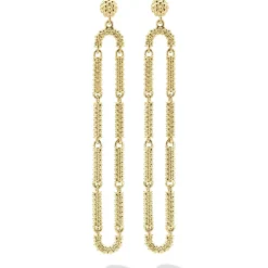 Shop LAGOS Long 18K Gold Superfine Caviar Drop Earrings