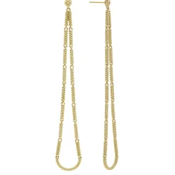 Hot LAGOS Long 18K Gold Superfine Caviar Tear Drop Earrings
