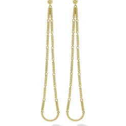 Hot LAGOS Long 18K Gold Superfine Caviar Tear Drop Earrings