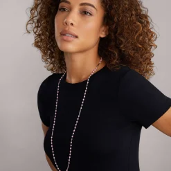 Fashion LAGOS Long Pink Ceramic Beaded Necklace