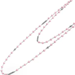 Fashion LAGOS Long Pink Ceramic Beaded Necklace