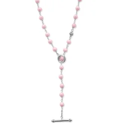 Fashion LAGOS Long Pink Ceramic Beaded Necklace