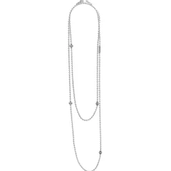 New LAGOS Long Silver Caviar Beaded Necklace