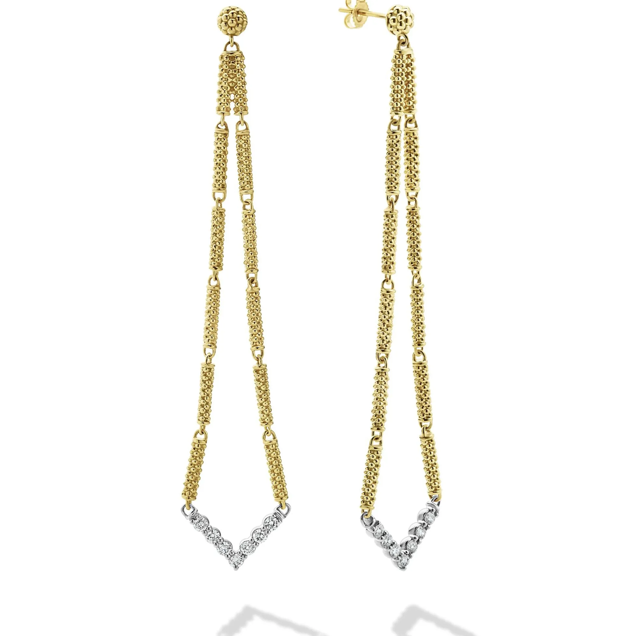 Shop LAGOS Long Superfine Diamond Drop Earrings