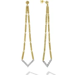 Cheap LAGOS Long Superfine Diamond Drop Earrings