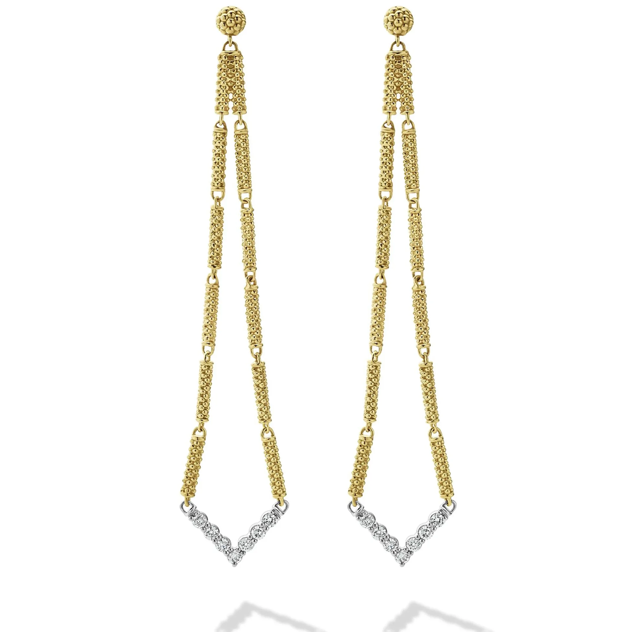Cheap LAGOS Long Superfine Diamond Drop Earrings