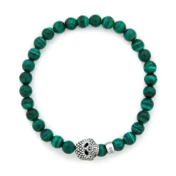Shop LAGOS Malachite Skull Bracelet
