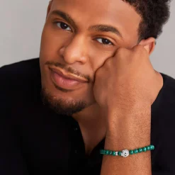 Shop LAGOS Malachite Skull Bracelet