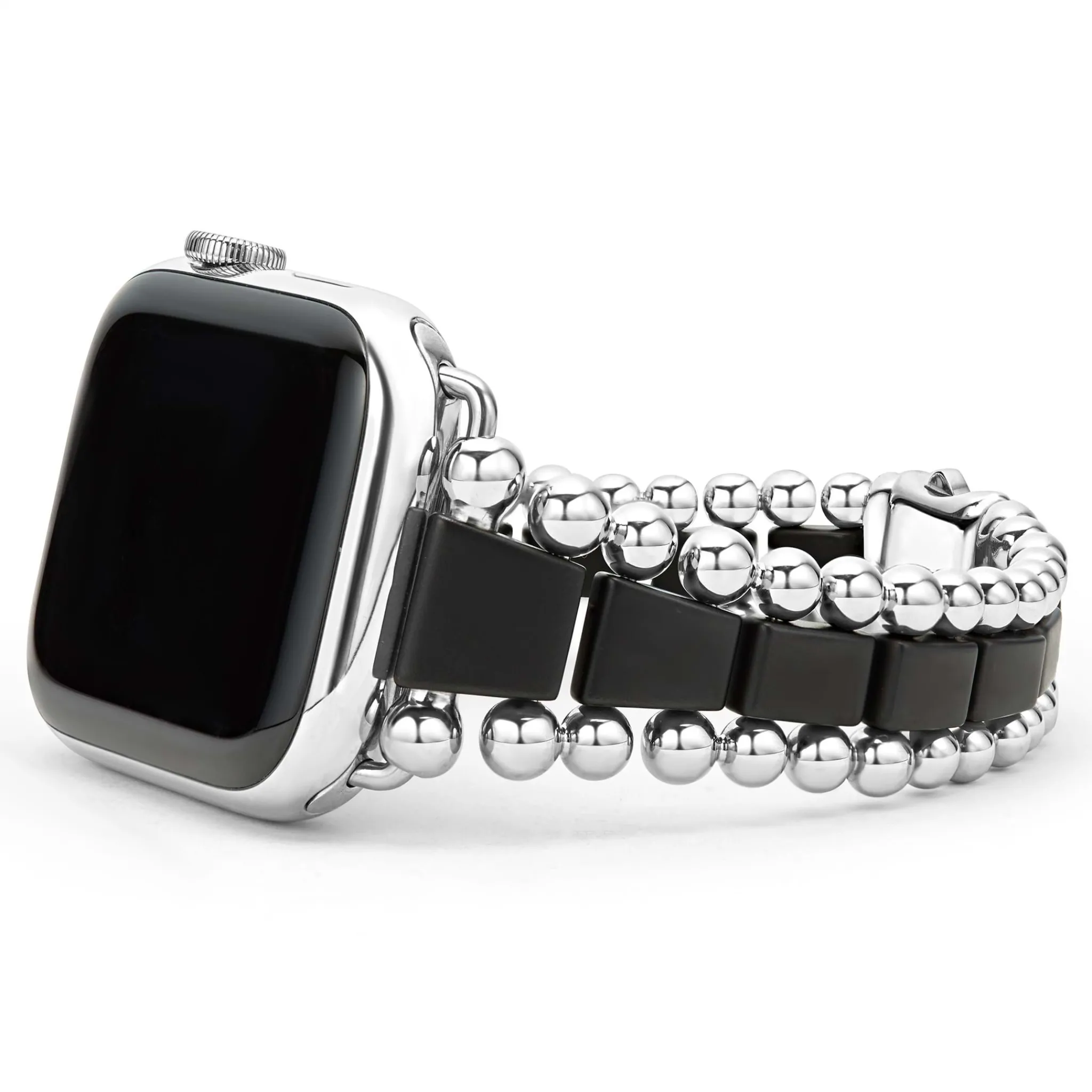 Hot LAGOS Matte Black Ceramic And Caviar Beaded Skull Bracelet Gift Set