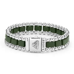 Cheap LAGOS Matte Hunter Green Ceramic Link Bracelet