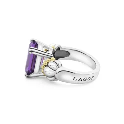 Store LAGOS Medium Emerald-Cut Amethyst Ring