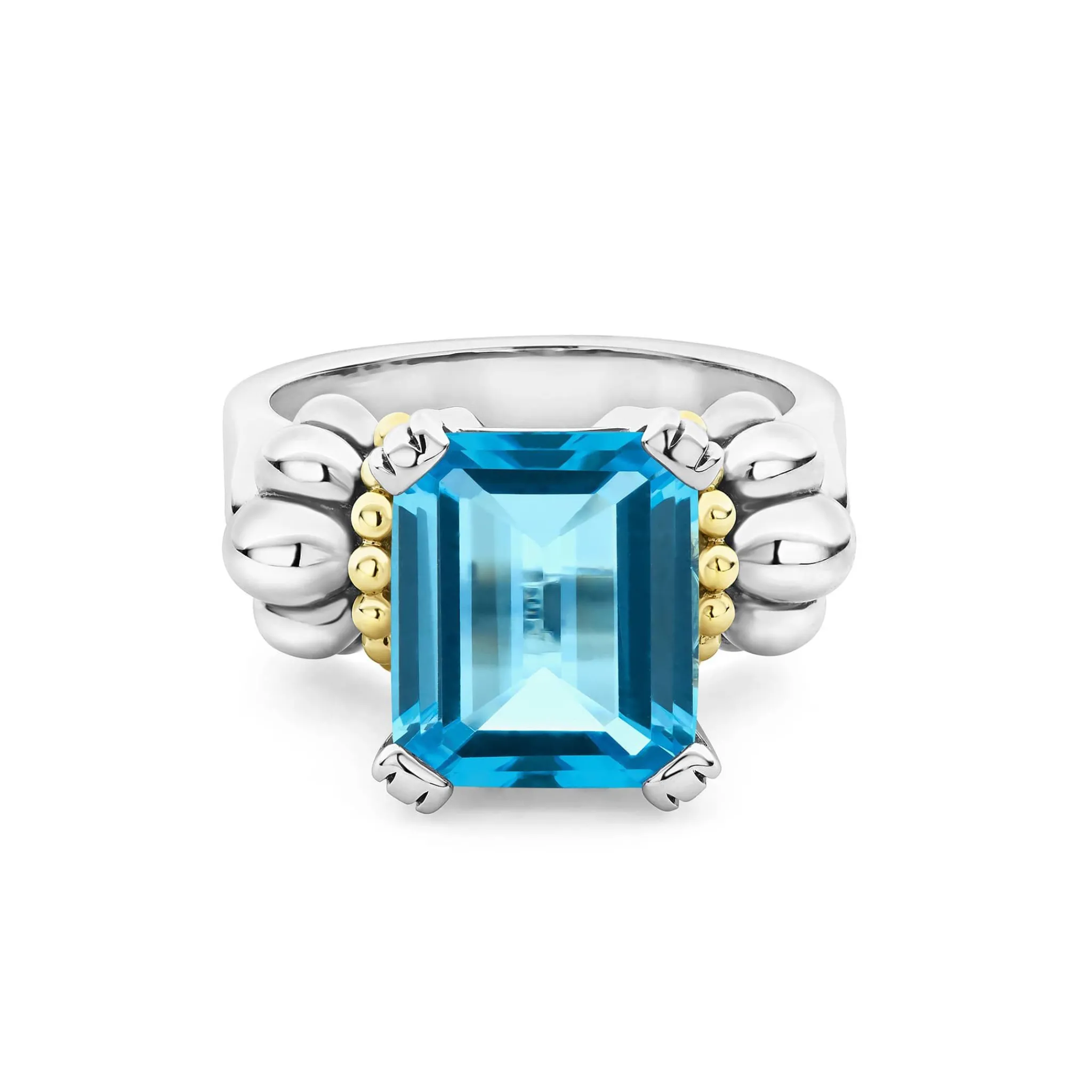 Best LAGOS Medium Emerald-Cut Swiss Blue Topaz Ring