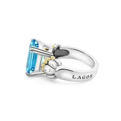 Best LAGOS Medium Emerald-Cut Swiss Blue Topaz Ring
