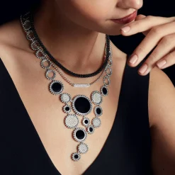 Online LAGOS Onyx And Diamond Statement Bib Necklace