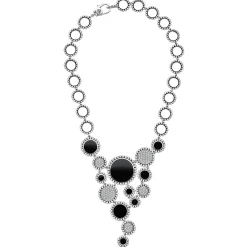 Store LAGOS Onyx And Diamond Statement Bib Necklace