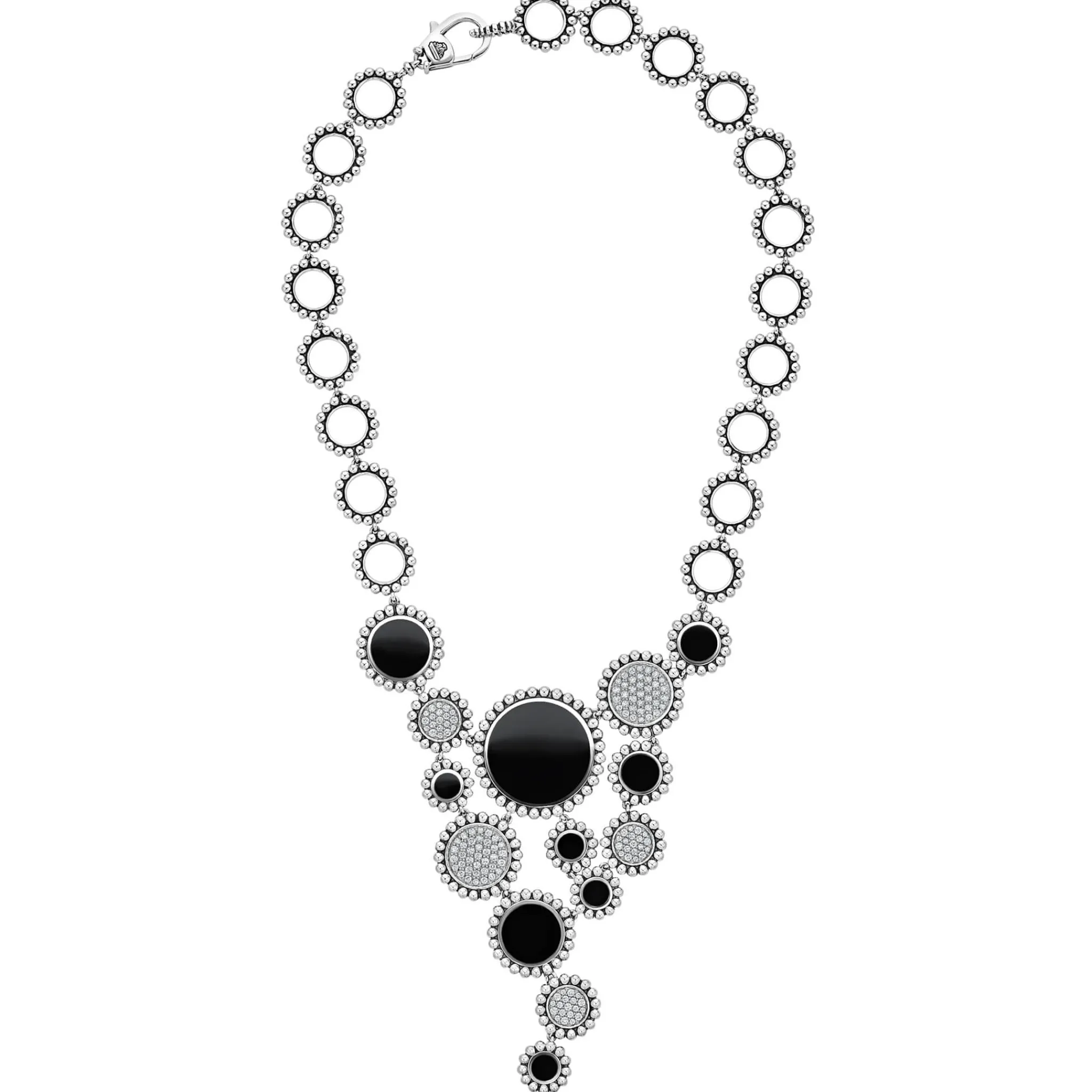 Store LAGOS Onyx And Diamond Statement Bib Necklace