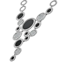 Store LAGOS Onyx And Diamond Statement Bib Necklace