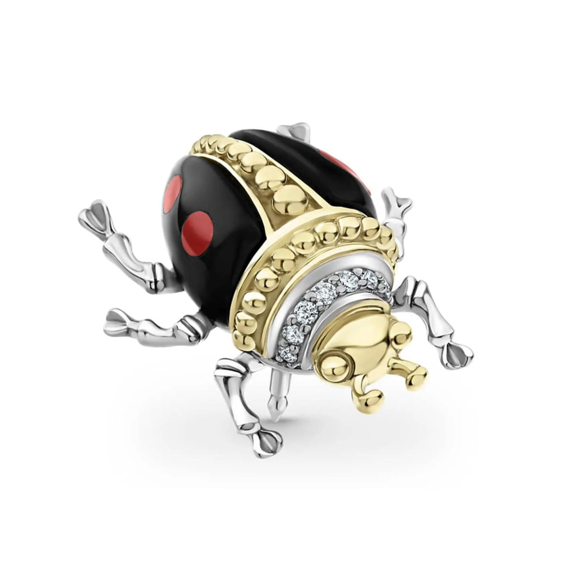 Fashion LAGOS Onyx Beetle Diamond Pin