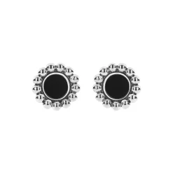 New LAGOS Onyx Circle Stud Earrings
