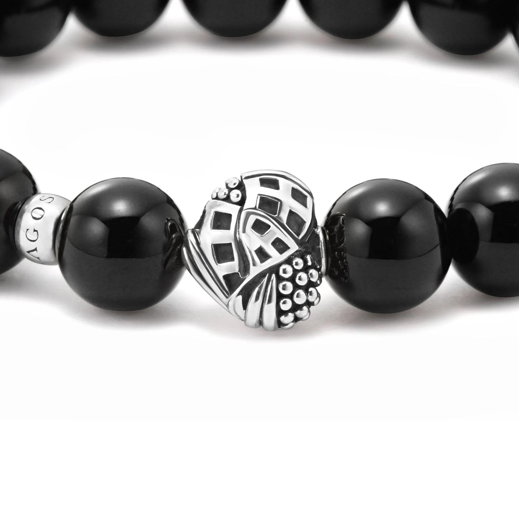 Discount LAGOS Onyx Silver Station Bead Bracelet