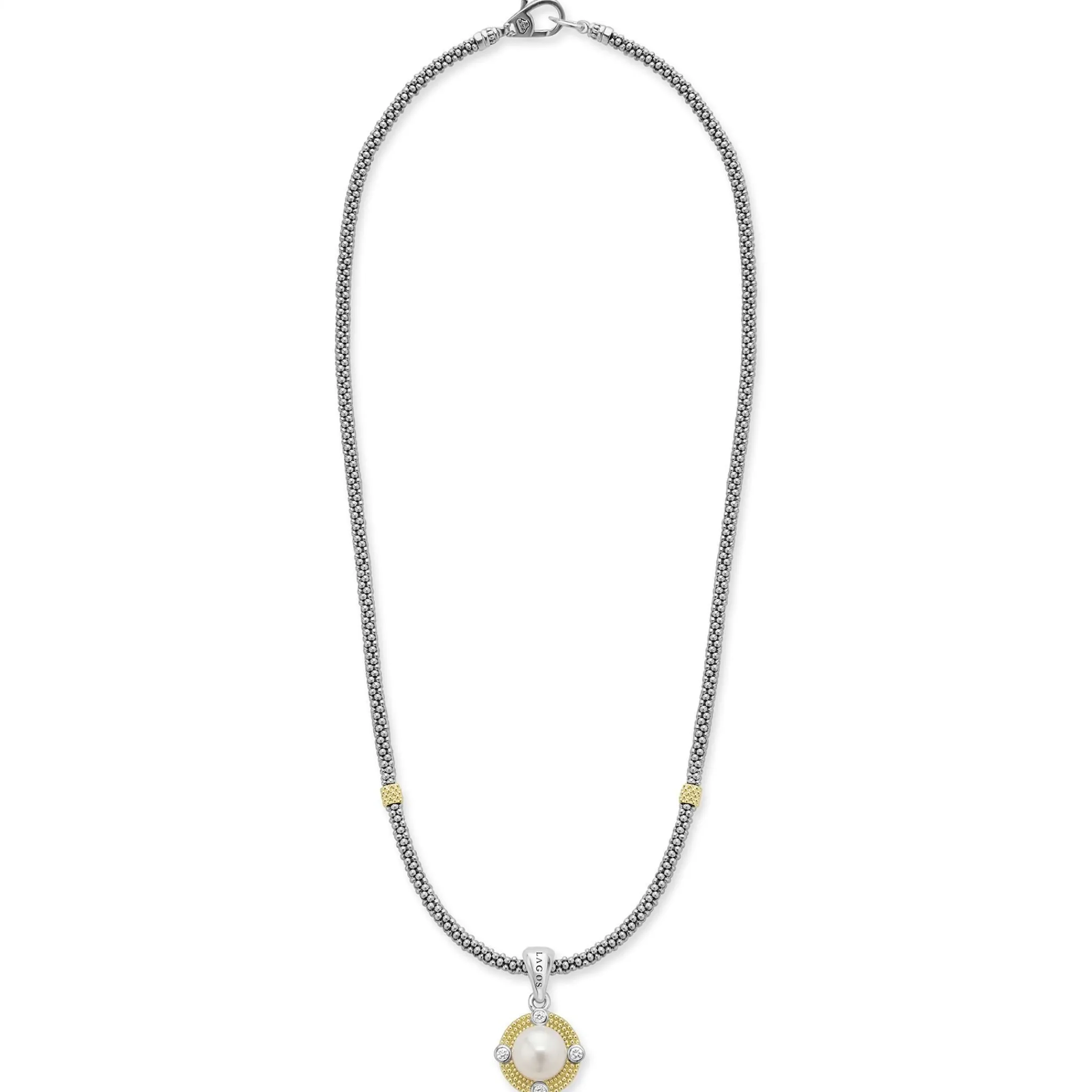 Online LAGOS Pearl Diamond Caviar Necklace