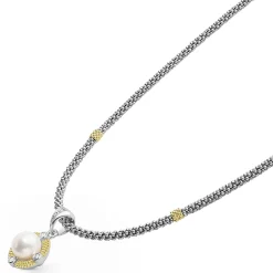 Online LAGOS Pearl Diamond Caviar Necklace
