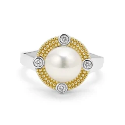 New LAGOS Pearl Diamond Ring